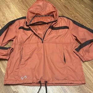 TLF Men's Rust Windbreaker Half-Zip Pullover Jacket